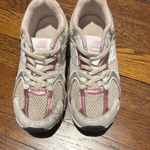 New Balance Beige and Pink Athletic Shoes